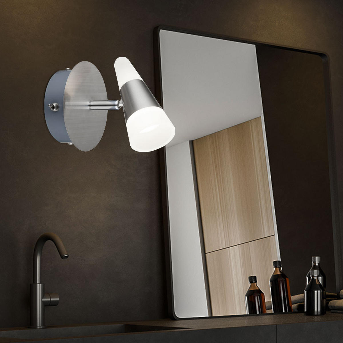 LED WANDLEUCHTE FRISO Metall Silber 2er Set - Silberfarben, Metall (12/14/13cm) - Globo Lighting