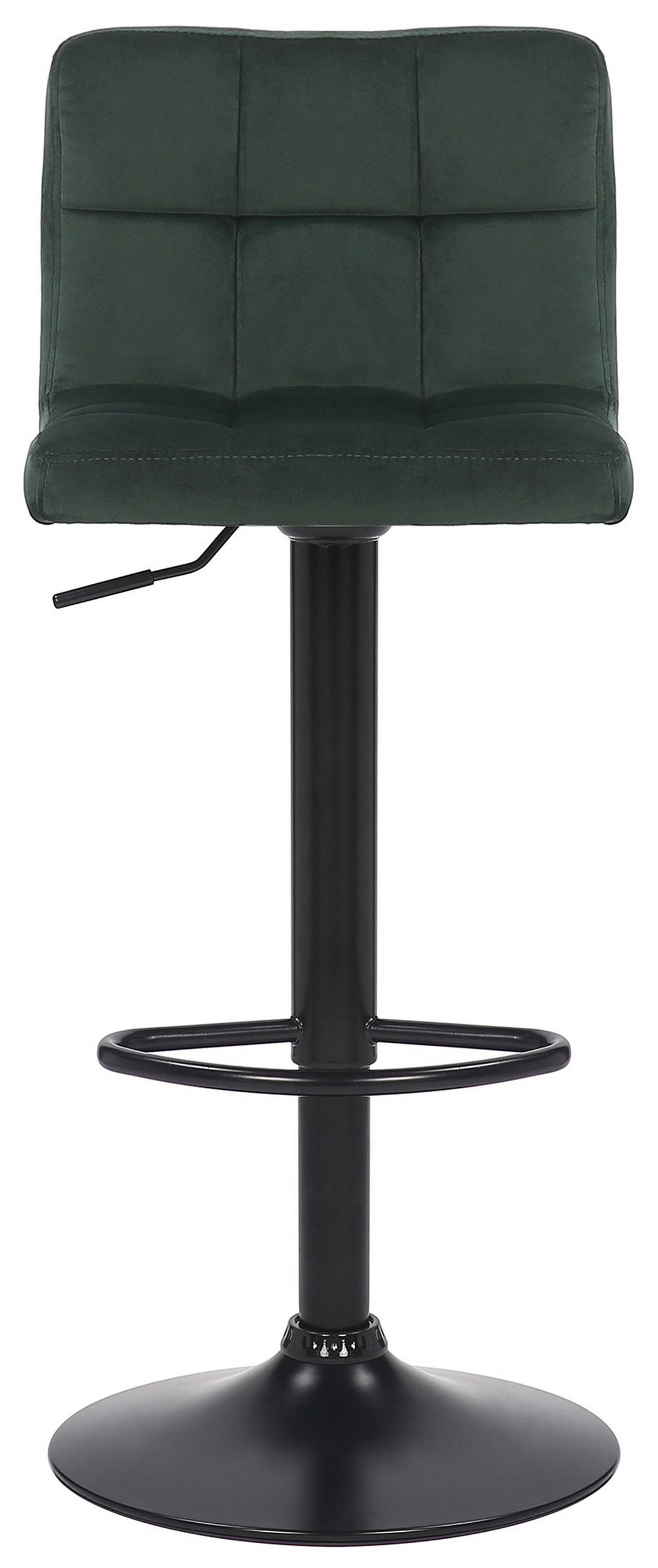 BARHOCKER 4er Set Fenai Samt grün - Schwarz/Grün, Textil/Metall (40/106/40cm) - TPFLiving