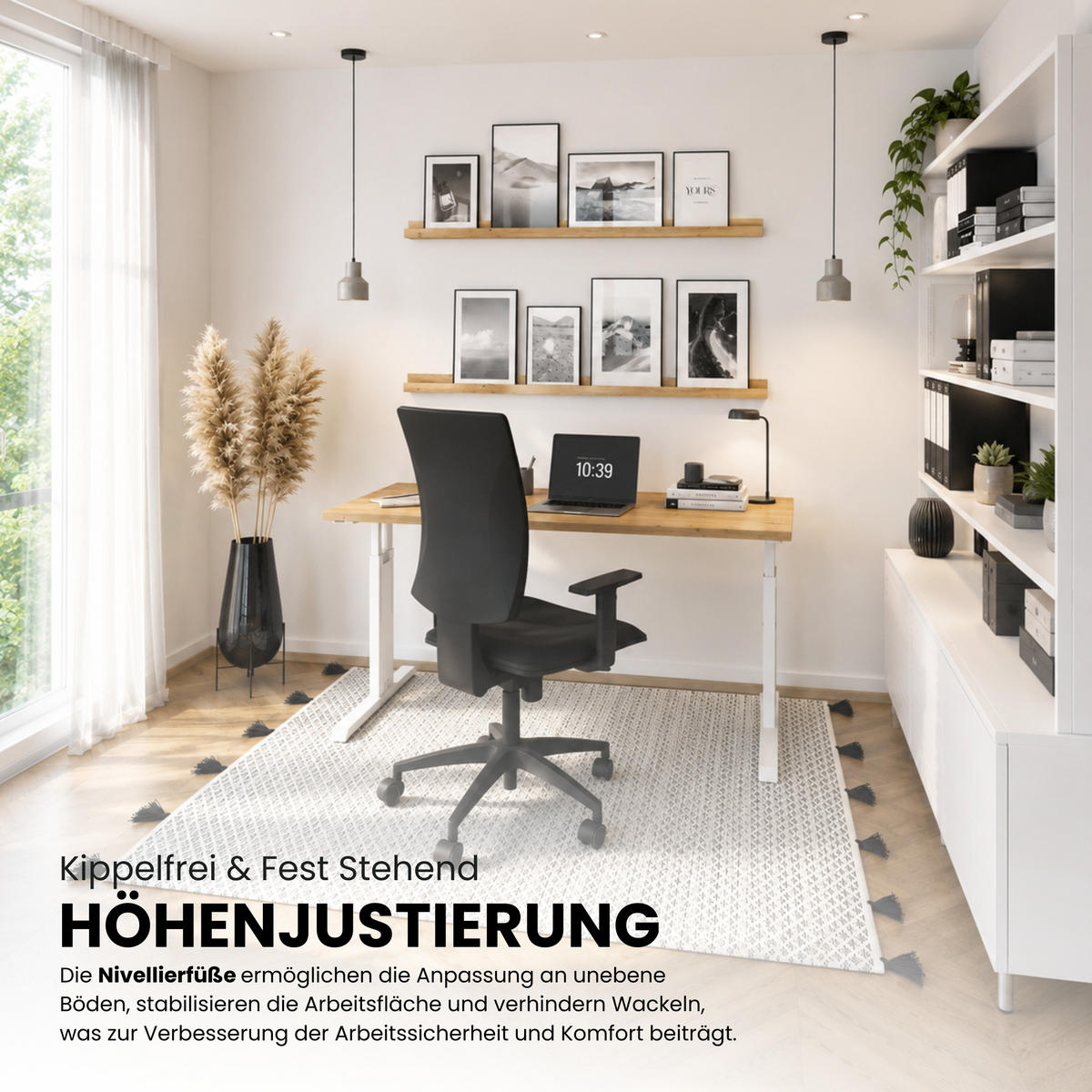 SCHREIBTISCH Serie-O (Mini) 67,2/140/74 cm in Wildeiche/Graphitfarben - Wildeiche/Graphitfarben, Holzwerkstoff (67.2/140/74cm) - bümö