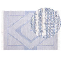 KURZFLOR-TEPPICH Ansar 200/140 cm - Blau, Textil (140/200cm) - Beliani