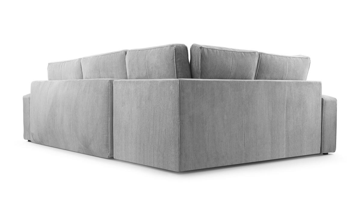 ECKSOFA L Form Treville Hellgrau 296/196/94 cm – Links, mit Bettkasten und Schlaffunktion - Hellgrau/Schwarz, Kunststoff/Textil (196/296cm) - AX Living