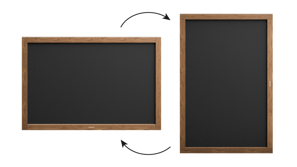 KREIDETAFEL mit Holzrahmen 90x60cm - Braun, Holz (90/60/2cm) - ALLboards