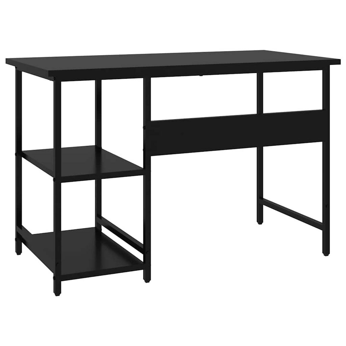 COMPUTERTISCH mit Regal 105/55/72 cm aus Mdf, Metall Schwarz - Schwarz, Holzwerkstoff (50/105/72cm) - vidaXL