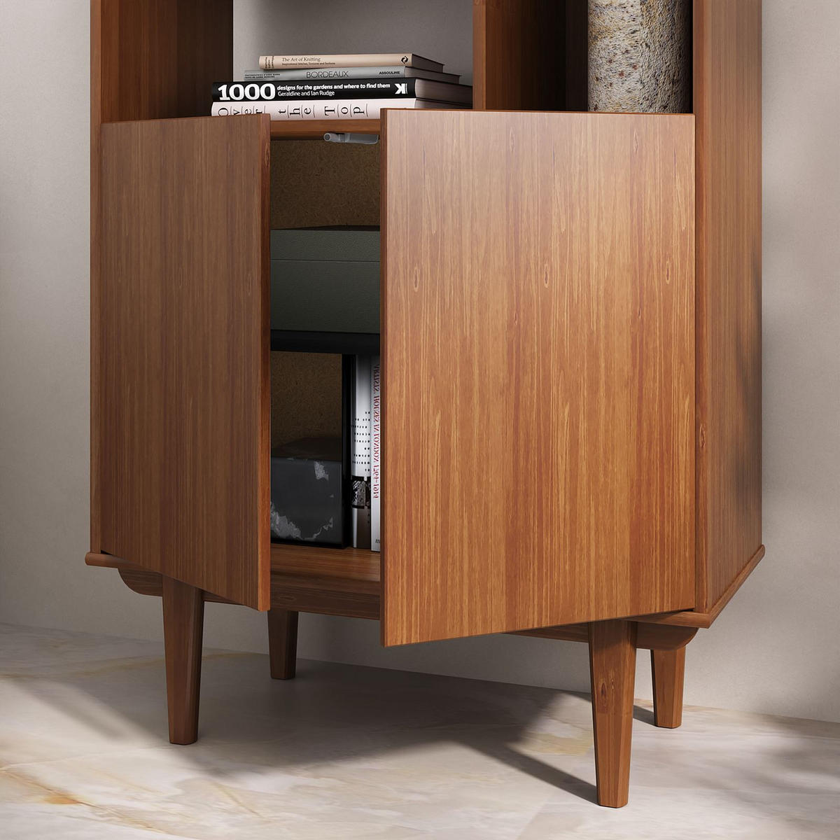 WOHNZIMMERSCHRANK SIMONA - Kastanienfarben, Holz (80/188/37cm) - IDIMEX