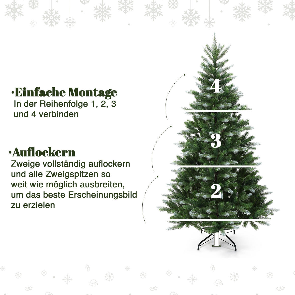 WEIHNACHTSBAUM 180 cm, Zweifarbig, 701 PE-/PVC-Spitzen - Grün, Kunststoff (180cm) - Hometopia