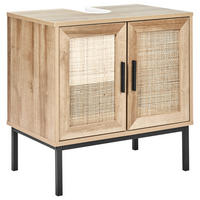 WASCHBECKENUNTERSCHRANK Heller Holzfarbton Rosell - Hellbraun, Holzwerkstoff (60/60/40cm) - Beliani