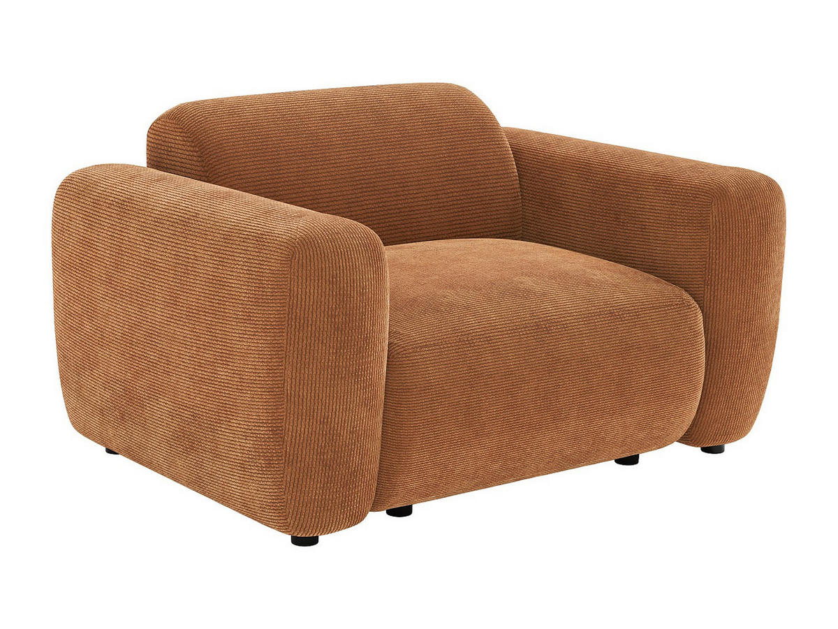 SESSEL mit gerader Rückenlehne - 1 Person - stoff - terracotta Pogni - Terracotta, Textil (130/67/97cm) - Vente-Unique