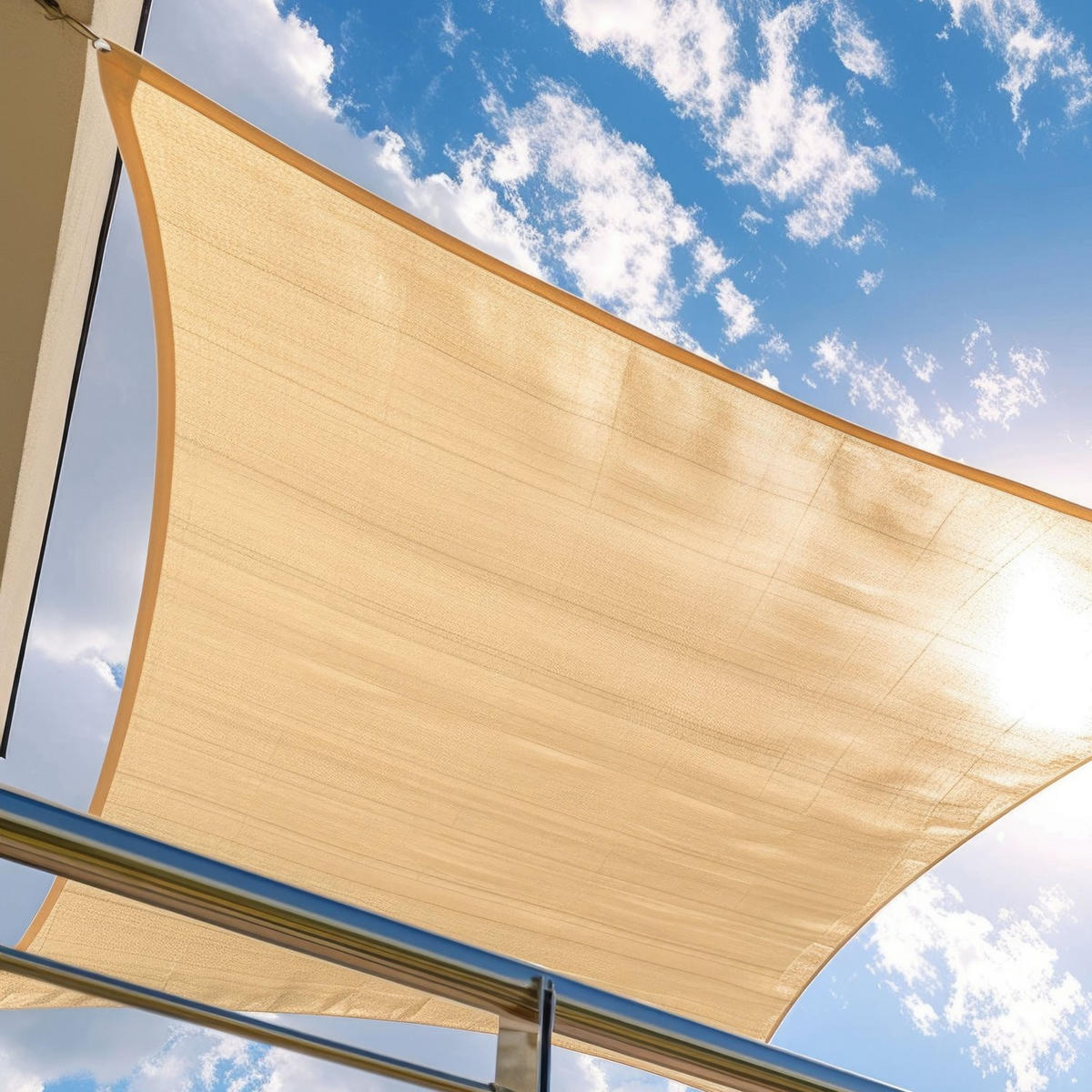 SONNENSEGEL mit UV Schutz, 4x3m - Beige, Textil (400/300cm) - Outtec