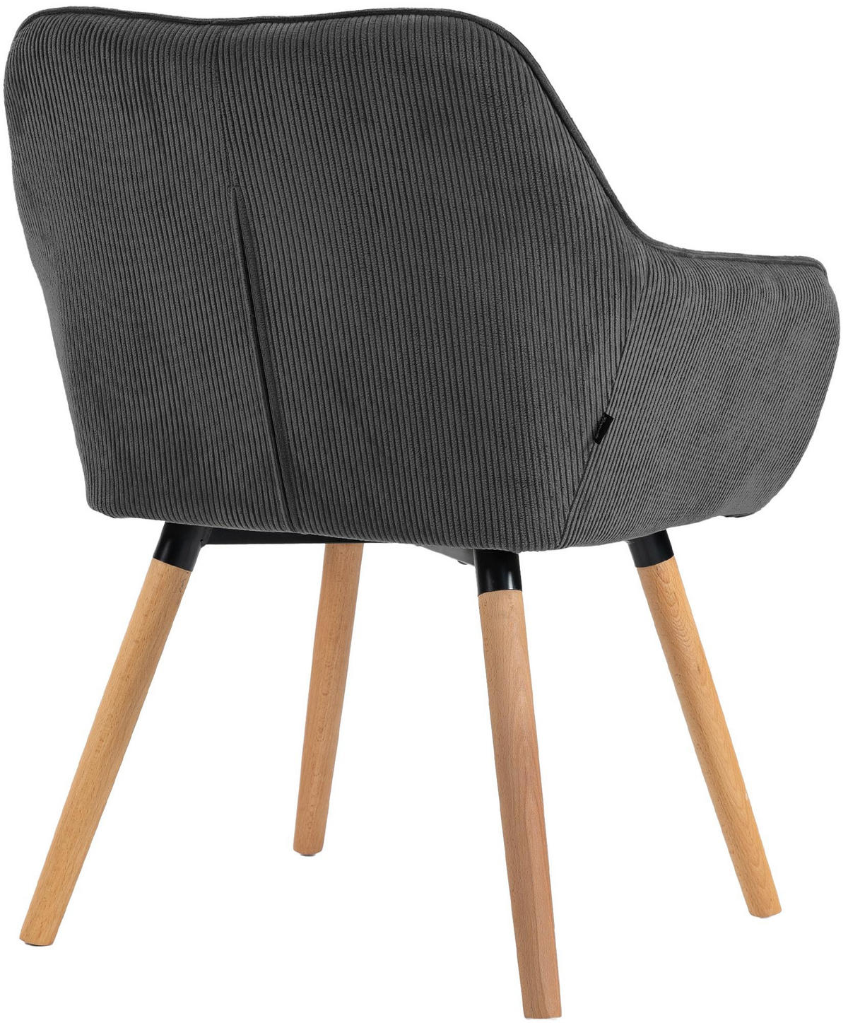 ESSZIMMERSTUHL Dunor Cord Dunkelgrau Braun Wohnzimmerstuhl - Dunkelgrau, Textil (65/82/64cm) - DELUKE