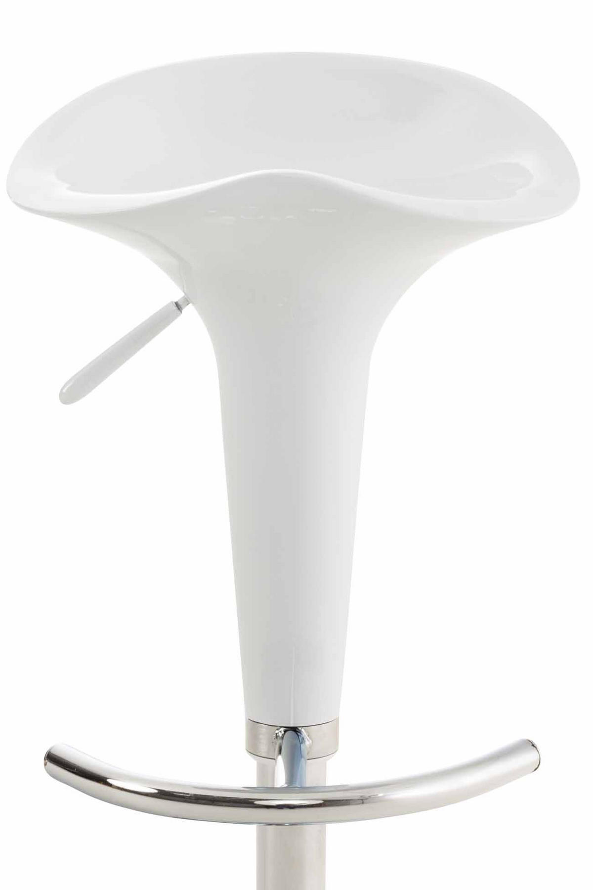 BARHOCKER Kunststoff Weiß - Chromfarben/Weiß, Kunststoff/Metall (37/87/37cm) - CLP