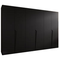 DREHTÜRENSCHRANK 202/300/52 6-türig - Schwarz, Holz/Metall (300/202/52cm) - Abiks Möbel