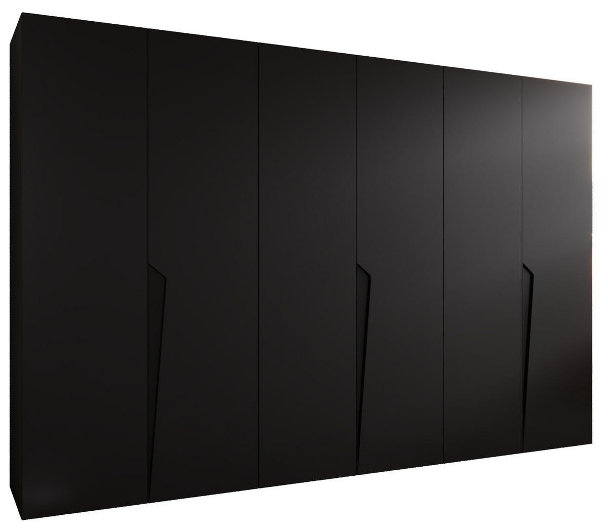 DREHTÜRENSCHRANK 202/300/52 6-türig - Schwarz, Holz/Metall (300/202/52cm) - Abiks Möbel