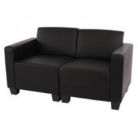 2-SITZER SOFA Schwarz - Schwarz, Textil (136/76/72cm) - MCW