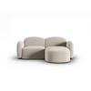 ECKSOFA rechts Blair aus Samt leichtes beige 3 Sitzplätze - Beige, Textil (155/194cm) - Micadoni