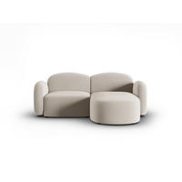 ECKSOFA rechts Blair aus Samt leichtes beige 3 Sitzplätze - Beige, Textil (155/194cm) - Micadoni