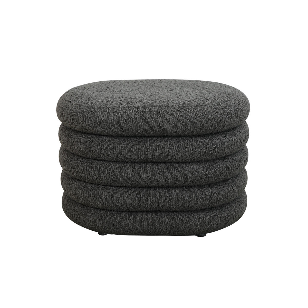 HOCKER BLOSSOM mit Aufbewahrung Boucle Dunkelgrau - Anthrazit, Textil (45/42/60cm) - SVITA