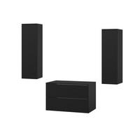 BADMÖBEL-SET Color Schwarz 3-Teilig (2S 80 + 1D 100 X2) - Schwarz, Holzwerkstoff (120/160/45cm) - mzm24