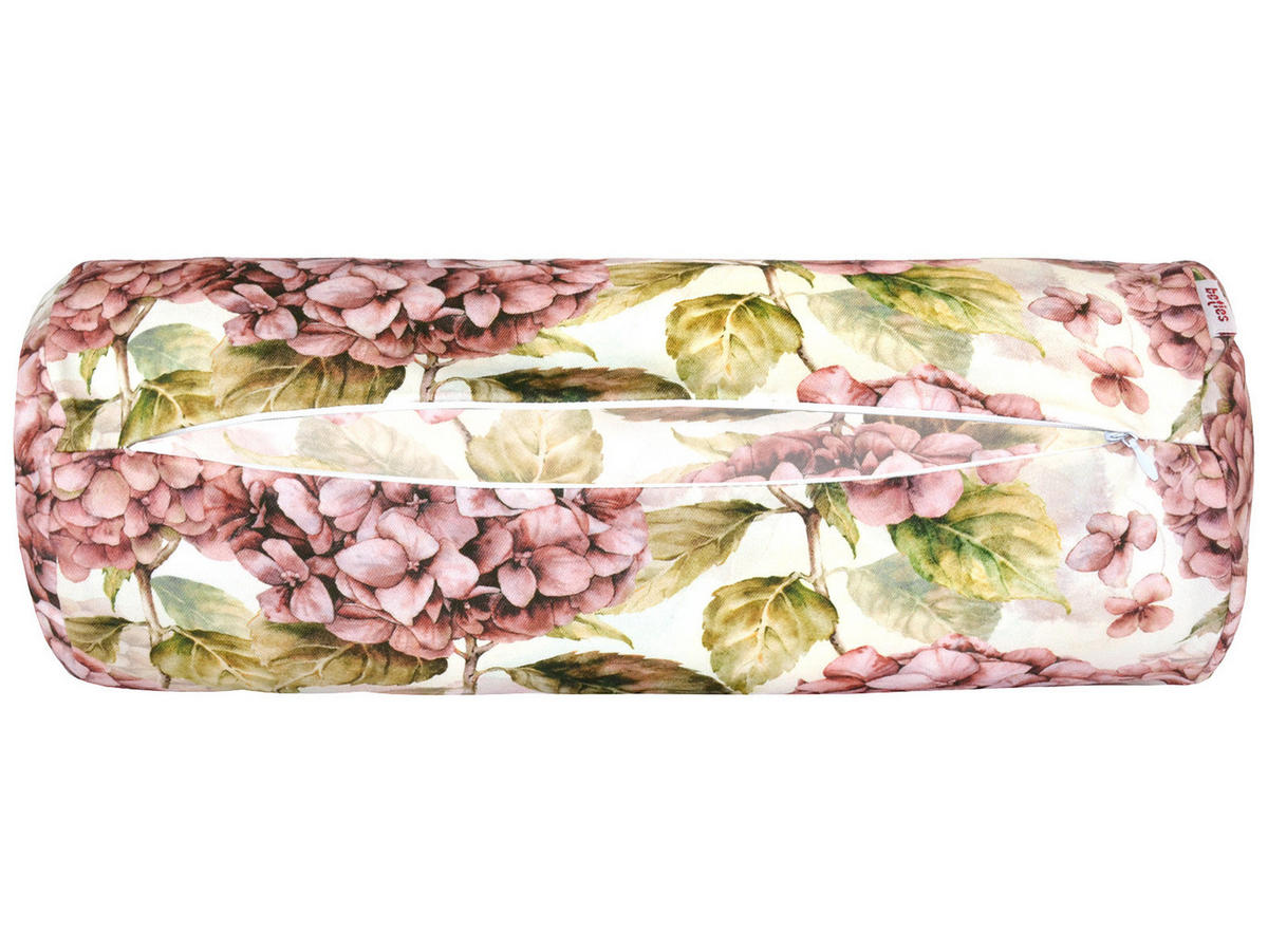 NACKENROLLENHÜLLE Landlust-Hortensie burgundy-rose 15/40 cm - Hellrosa/Dunkelrosa, Textil (15/40cm) - beties Heimtextil