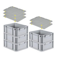 EUROBOX 5x Nextgen Economy Mit Auflagedeckel Grau/Gelb Griffe Geschlossen 16 Liter - Gelb, Kunststoff (30/17/40cm) - PROREGAL