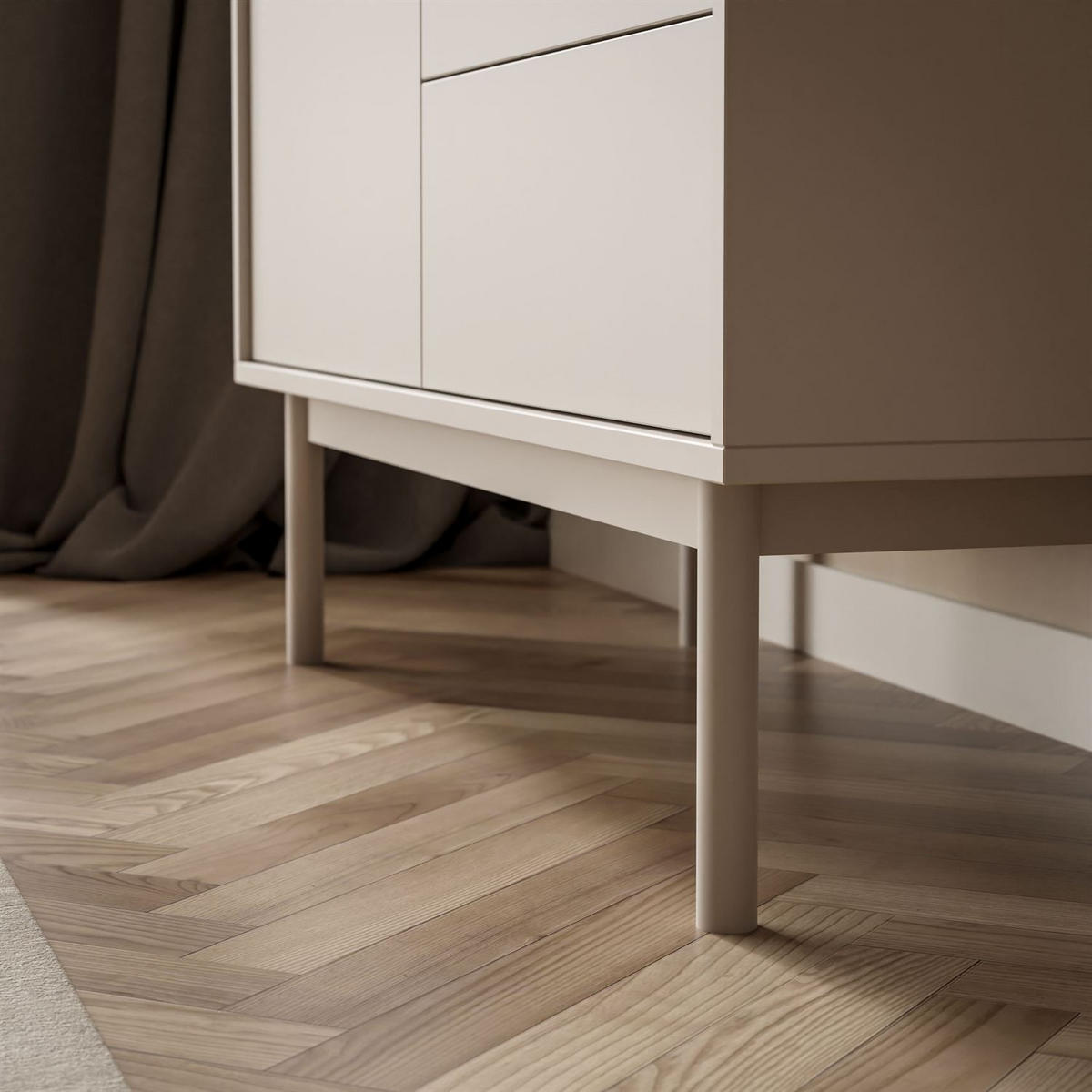 HIGHBOARD MIRACLE 3D3S mit Schubladen dreitrürig Kaschmir - Kaschmir, Holzwerkstoff (104/134/39cm) - Lookway