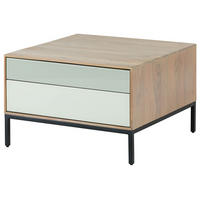 COUCHTISCH Akazie 67x67x43 grau-weiß geölt CHICAGO #13 - Braun, Holz (67/67/43cm) - Massivmoebel24