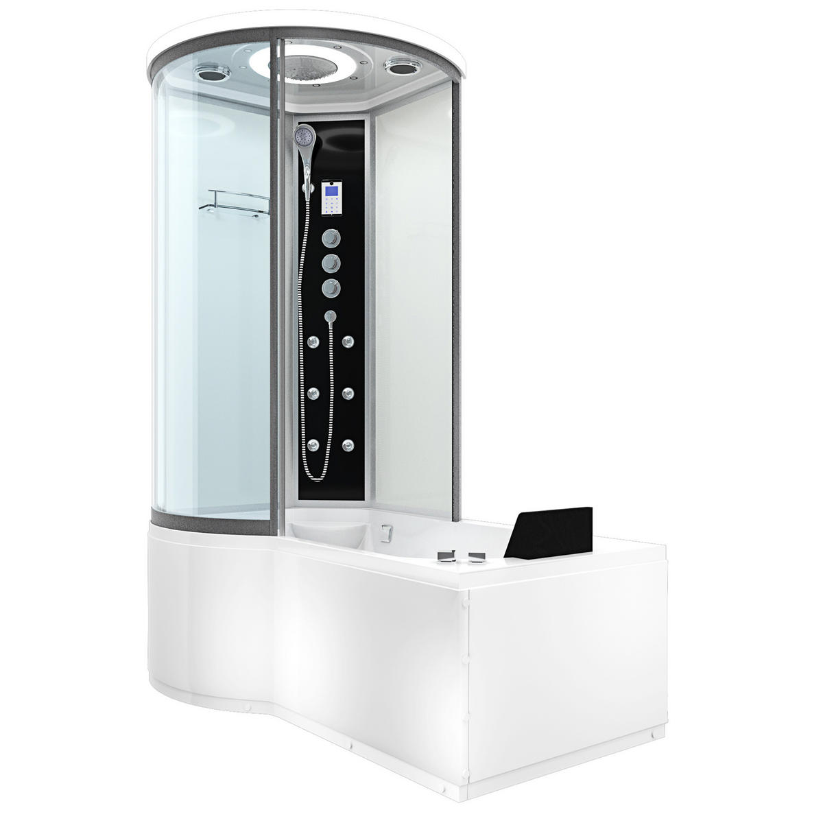 WHIRLPOOL Wanne Duschkabine ws K55-R03-WP-EC 100x1 - Weiß, Glas/Kunststoff (170/220/98cm) - AcquaVapore by Sandra Jentho