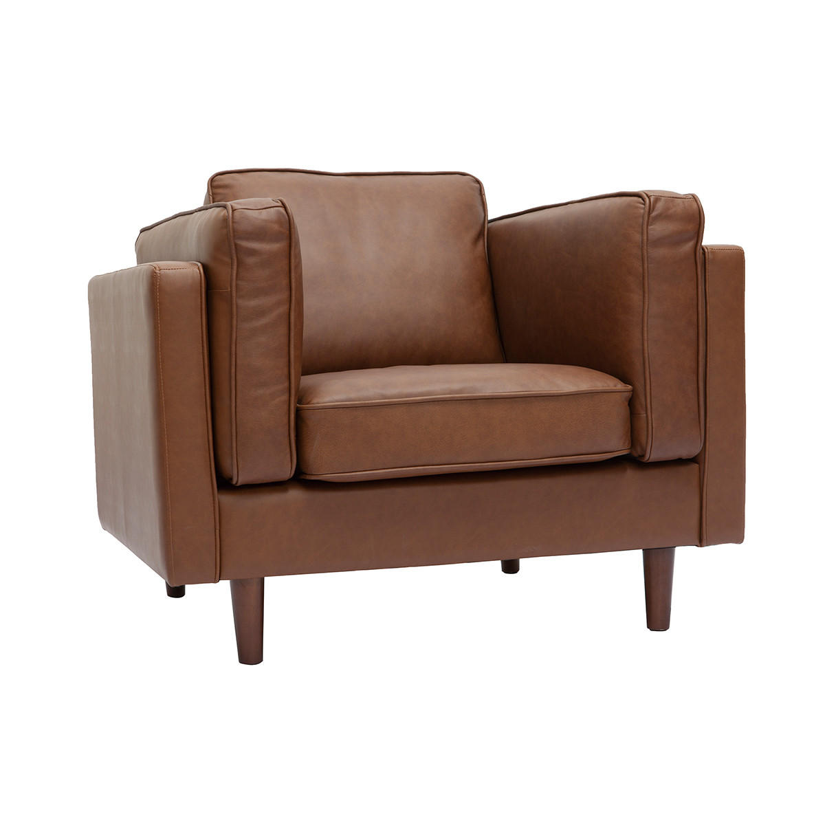 LEDERSESSEL Braunes BÙffelleder BRADLEY - Braun, Textil (93/86/103cm) - Miliboo