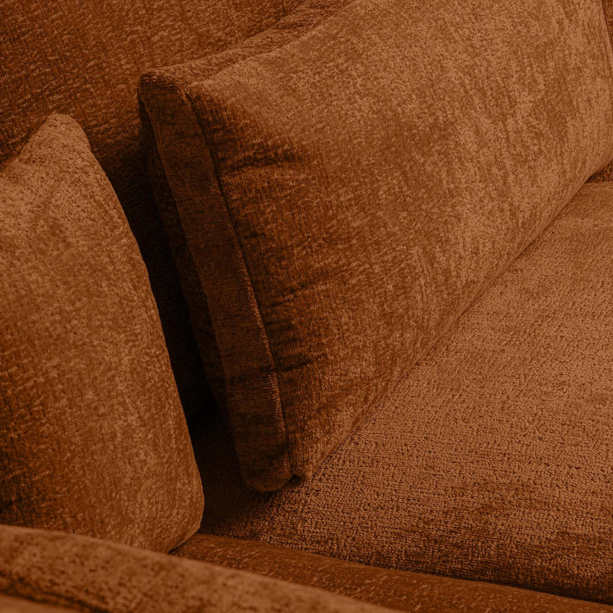 ECKSOFA LINKS BRENTIS Chenille-Stoff, Orangerot - Orange, Textil (314/224cm) - KONSIMO®