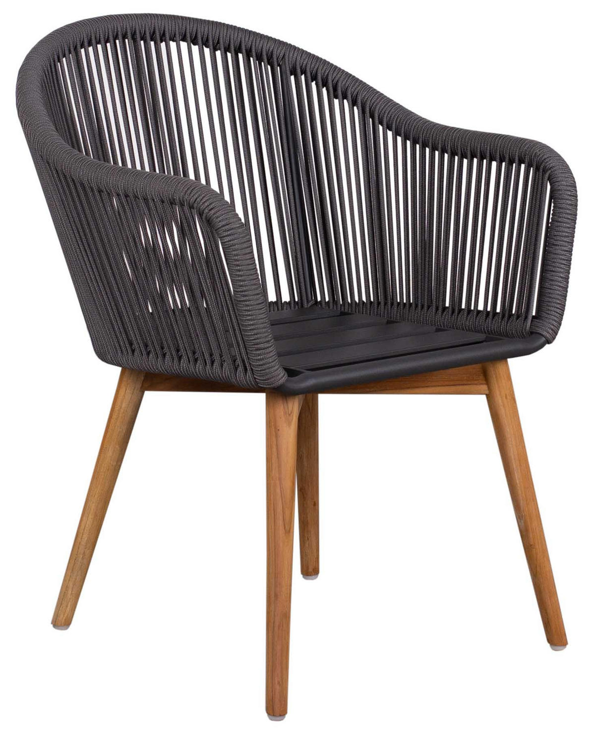 DININGSESSEL Solana Rope dark grey inkl.Kissen uni grey - Grau, Metall (63/79/59cm) - Mr. Deko