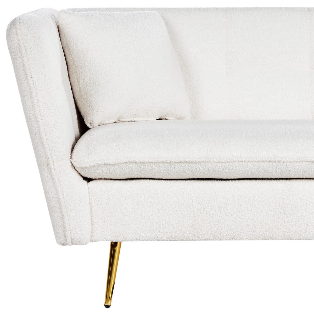 POHOVKA 3-místná Bouclé Krémově bílá Frederica - krémová, textil (200/77/80cm) - Beliani