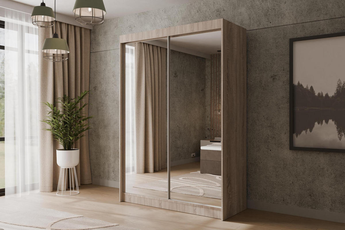 KLEIDERSCHRANK AMOHA - 120 cm - Sonoma Eiche - Sonoma Eiche, Holzwerkstoff (120/215/61cm) - ALTDECOR