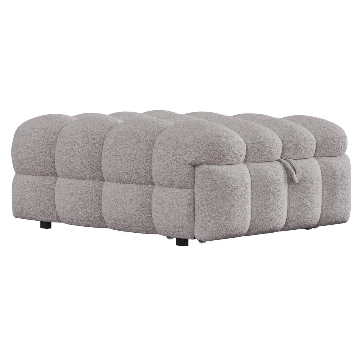 BETT 183/76 cm in Grau aus Teddy-Stoff, 2-in-1 ausziehbar - Grau, Textil (70/180cm) - Flora Grace