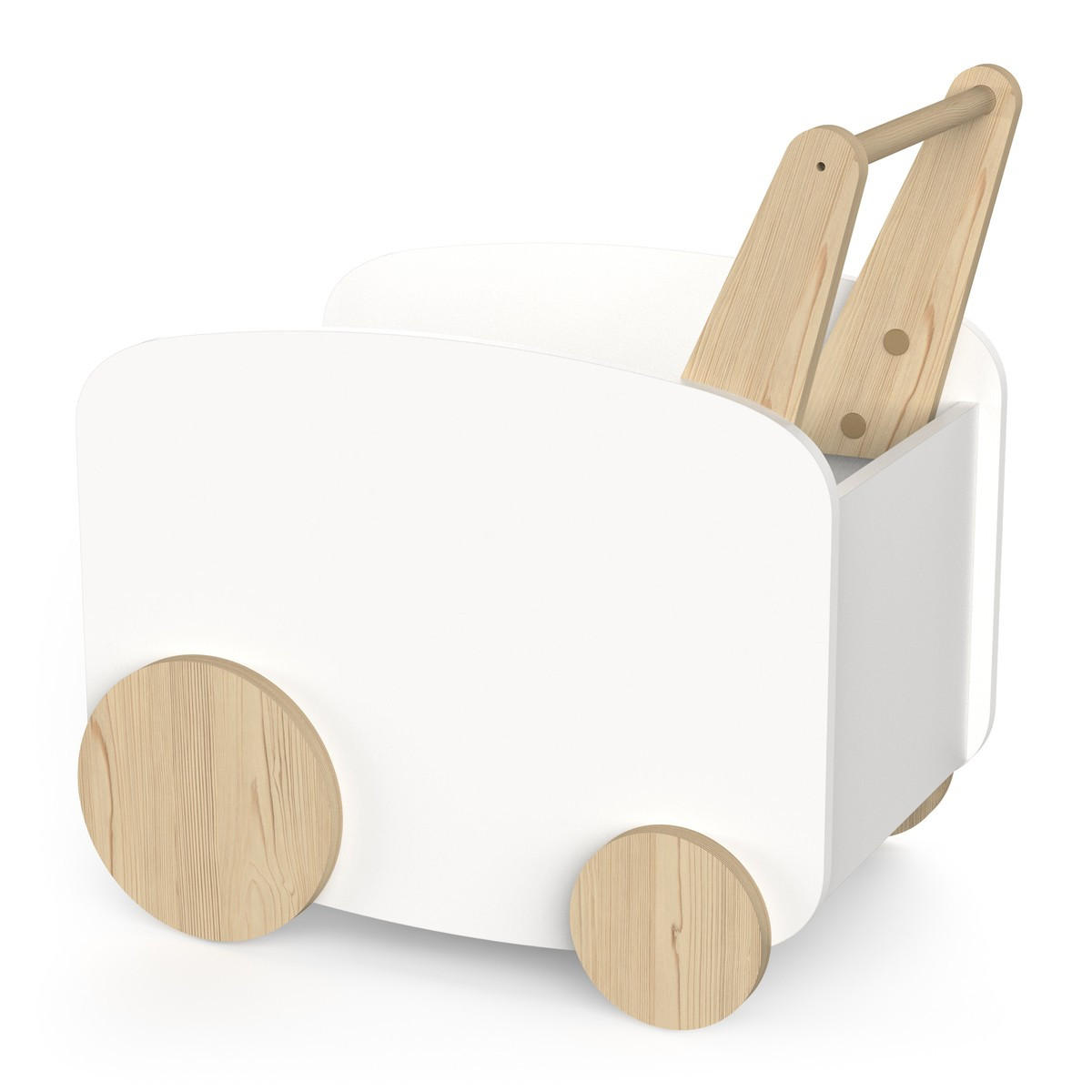 AUFBEWAHRUNGSWAGEN auf Rollen B49,8 cm - FIRMIANA - Eichefarben/Weiß, Holzwerkstoff (49.8/435cm) - Calicosy