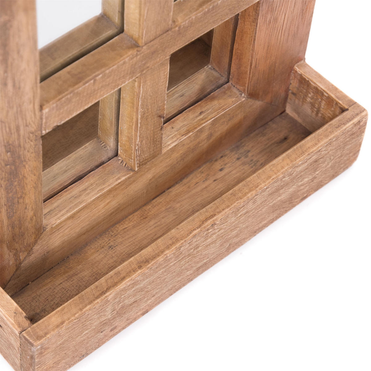WANDSPIEGEL Vintago 40x36 cm, Mahagoni Holz, mit Ablage naturfarben - Naturfarben, Holz (36/40/11cm) - DESIGN DELIGHTS