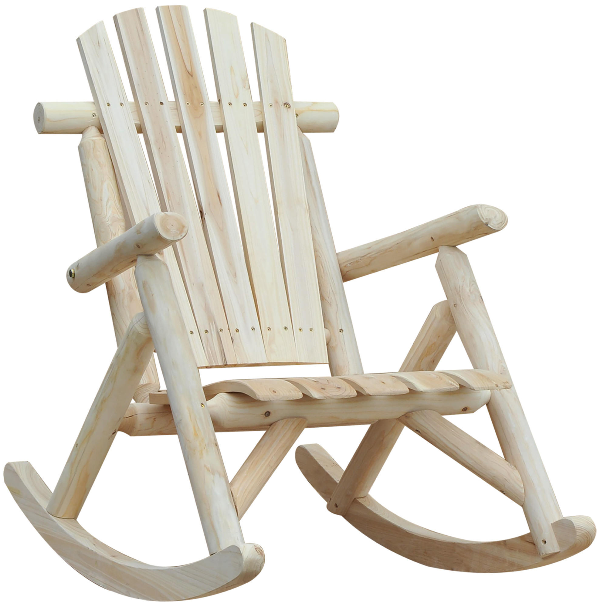 SCHAUKELSTUHL Schwingsessel Schaukel Gartenstuhl Relaxstuhl Tannenholz Natur - Fichtefarben, Holz (66/98/96cm) - Outsunny