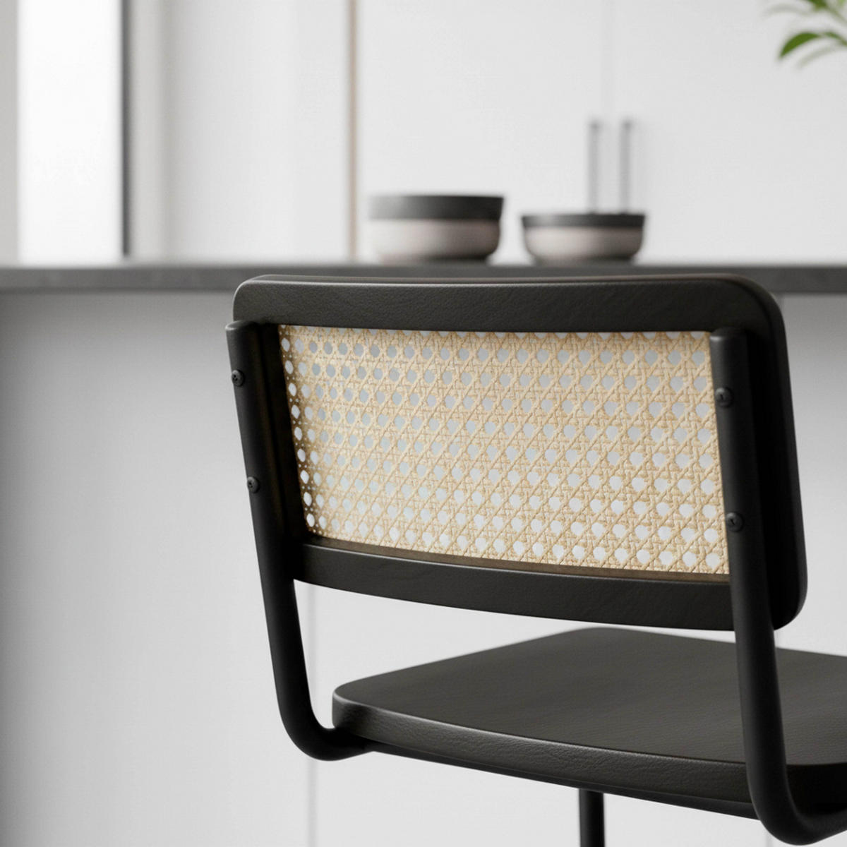 STUHL 2-tlg., Schwarz - Schwarz, Holz (55/96/45cm) - Oviala