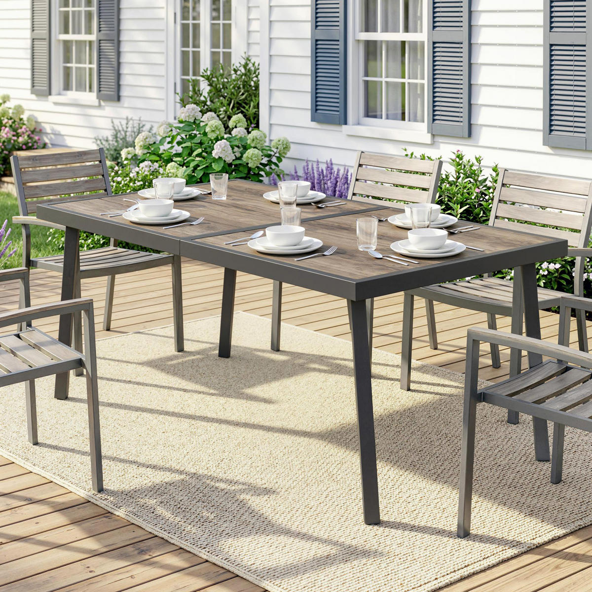 GARTENTISCH,GRAU,1 Stück - Grau, Naturmaterialien (145/85/72cm) - GiPP