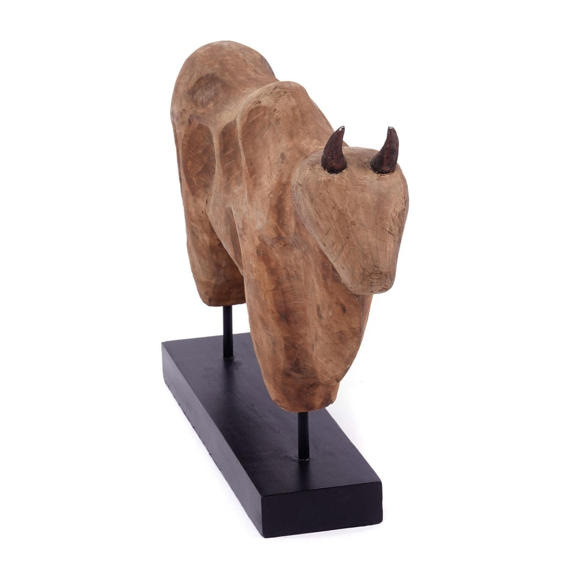 SKULPTUR Bull Mangoholz natur-schwarz - Naturfarben, Holz (48/32/10cm) - CREEDWOOD