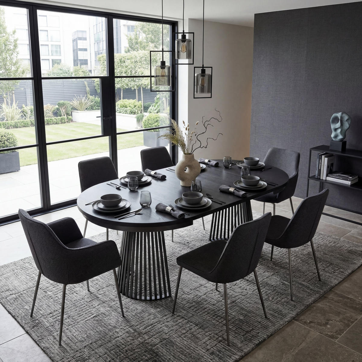 ESSTISCH TRAVIS Ausziehbar 100 - 180 / 100 x 76,6 cm - Schwarz, Holz (100/100/76.6cm) - MASSENO