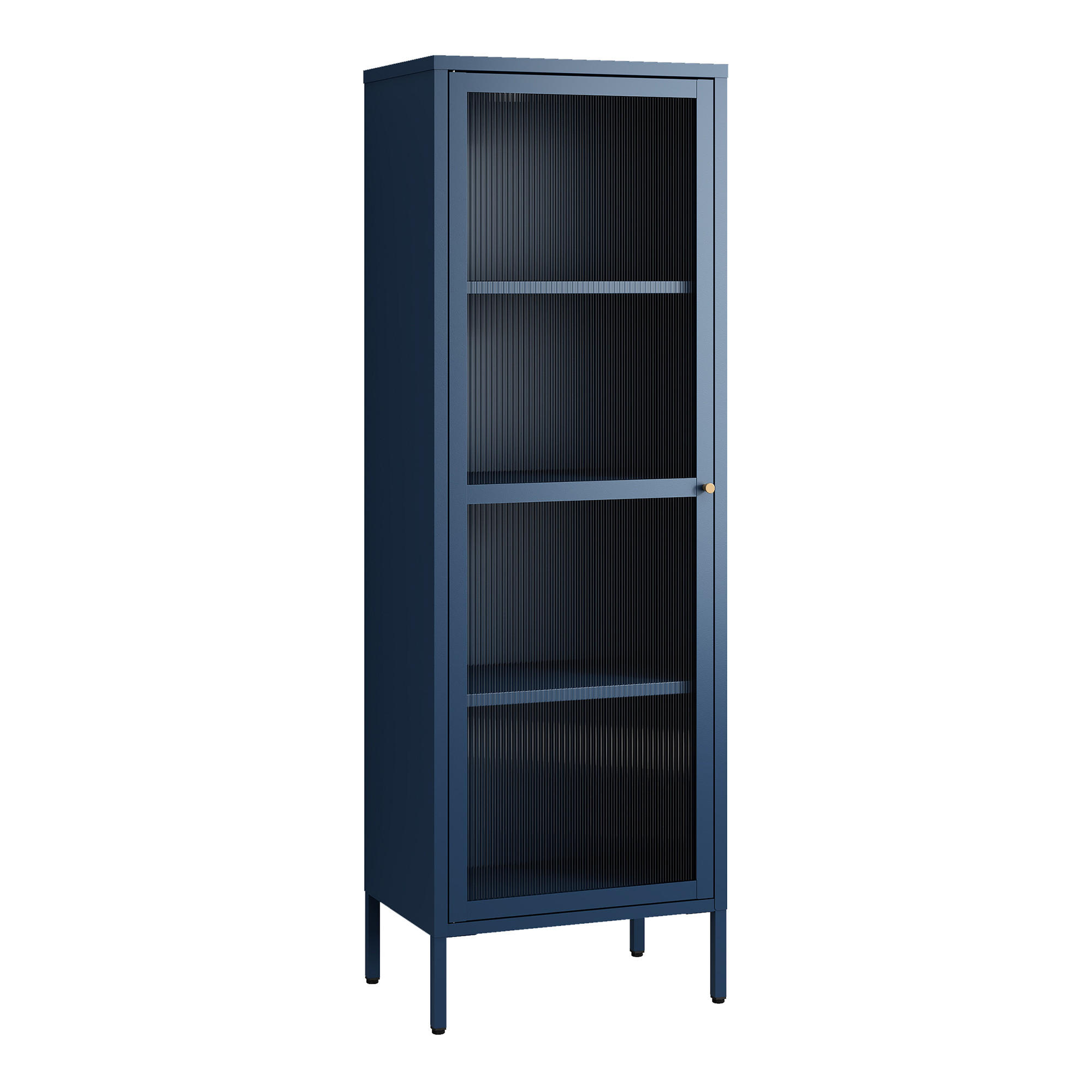 VITRINENSCHRANK Säkylä - Blau, Glas/Metall (50/150/35cm) - [en.casa]