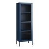 VITRINENSCHRANK Säkylä - Blau, Glas/Metall (50/150/35cm) - [en.casa]