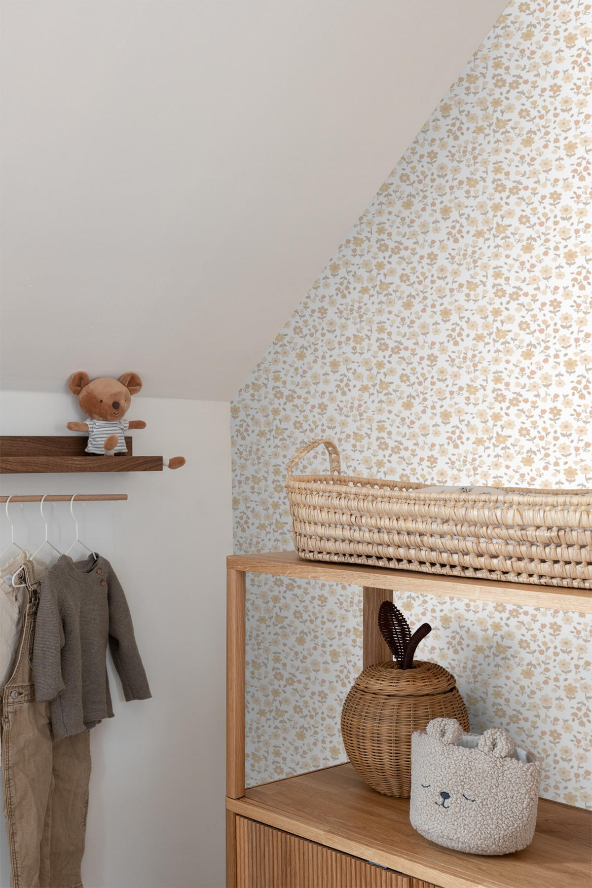 TAPETE Blumen 53 cm x 10.05 m - Beige, Papier (53/0.1cm) - ESTAhome