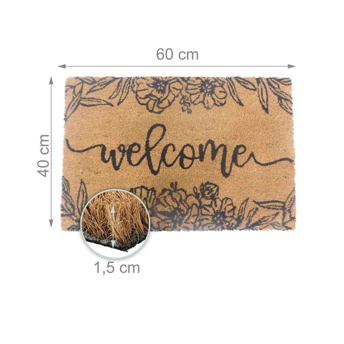 FUSSMATTE - Multicolor, Kunststoff/Textil (60/40cm) - Relaxdays