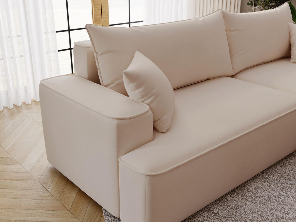 ECKSOFA California Beige Rechts - Beige, Holz/Textil (270/165cm) - Graingold