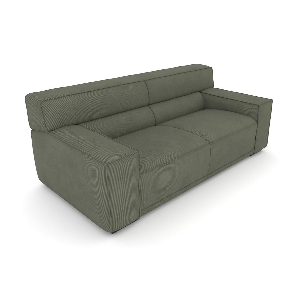 3-SITZER Umea Cord Grün 204/106/78 cm - Waldgrün, Kunststoff/Textil (204/78/106cm) - foamnova