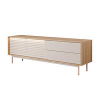 TV-LOWBOARD LUSSO mit LED-Beleuchtung, 160 cm Eiche - Eichefarben, Holzwerkstoff/Metall (160/53/40cm) - Idohome