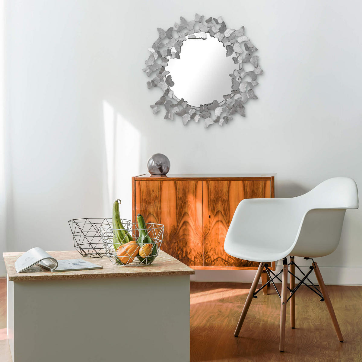 WANDSPIEGEL Silber 63/63 cm - Silberfarben, Metall (6.3/63/4cm) - KUNSTLOFT