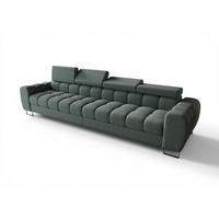 SOFA 4-sitzer Bastien In Stoff Gemma - Blau, Holzwerkstoff/Textil (335/95/97cm) - Fun Möbel