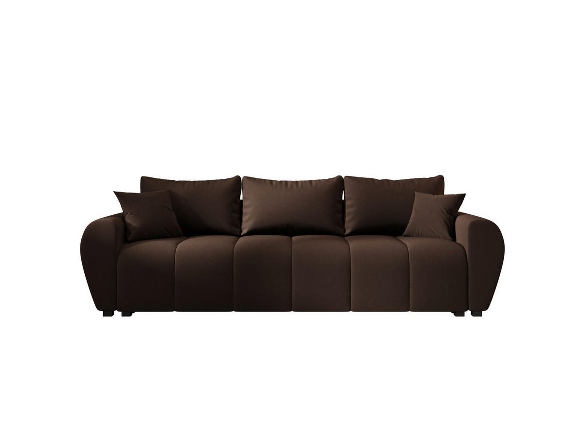 SOFA MOLISA mit Schlaffunktion COSMIC 800 mit Stauraum - Dunkelbraun, Textil (86/82/246cm) - Bedante