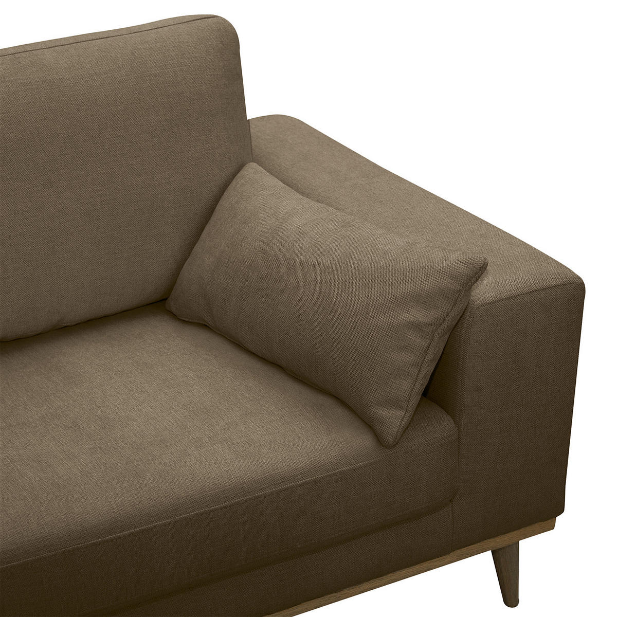 2-SITZER SOFA - Eichefarben/Beige, Eichenholz/Textil (197/81/88cm) - home24